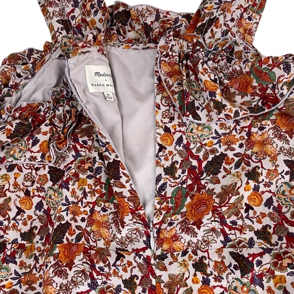 Madewell x Karen Walker Silk Floral Rosalie Ruffled Dress - Picture 11 of 16